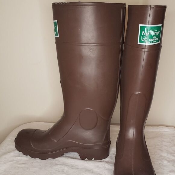 Vintage Brown Gumboots Rain Wellies - Picture 5 of 12